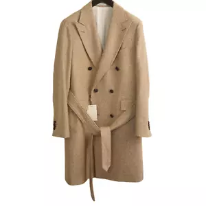 Men Suitsupply Torino Coat Herringbone Overcoat Wool & Baby Alpaca UK/US38 EU48 - Picture 1 of 6