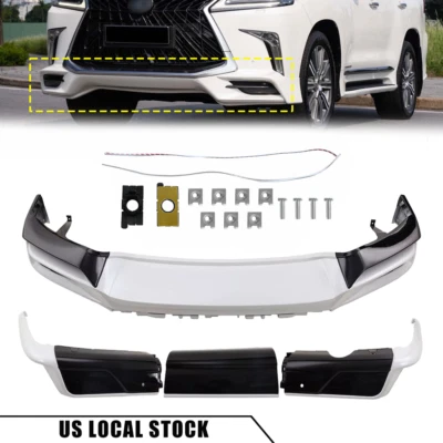Kit divisor de labios de parachoques delantero y trasero blanco para Lexus LX570 F Sport 2016-2021 Foto 1 de 4