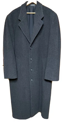 НОВЫЕ МУЖСКИЕ КЛАССИЧЕСКИЕ ШЕРСТИ/КАШЕМИРА ДИЗАЙНЕР ИТАЛИИ МЯГКИЙ СЕРЫЙ ПАЛЬТО 38/40REG $155 - Изображение 1 из 4