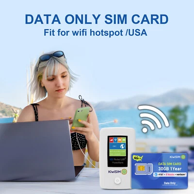 30GB 1Year USA Data Only SIM Card for 4G Devices - Image 1 of 4