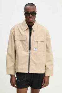 Giacca HUGO BOSS con etichetta logo in cotone ripstop vestibilità regolare beige - Taglia M - Foto 1 di 12