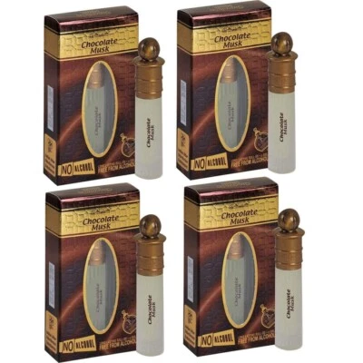 Chocolate Musk Attar Pack of 4, 6 ml Each - Premium Fragrance Oil for Long-Lasti - image 1 of 4