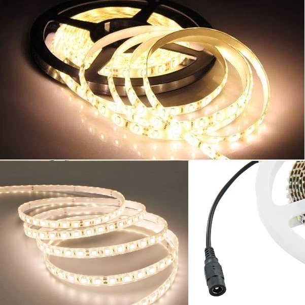 Rotolo 5 metri led bianco naturale caldo 12V Striscia adesiva 5m 300 led giallo - Immagine 1 di 1