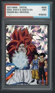 2021 PANINI GOKU, VEGETA & GOGETA SS4 DRAGON BALL UNIVERSAL #G09 SOC POP1 AUTHEN - Picture 1 of 2