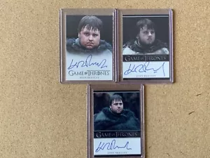 Game of Thrones Season 1 & 2 John Bradley as Samwell Tarley Autograph Set of 3. - Picture 1 of 1