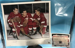 Gordy Howe Sid Abel Ted Lindsey Production Line Detroit Red Wings Mural No. 306 - Picture 1 of 12
