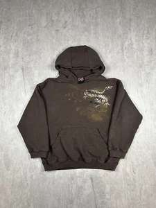 Vintage Y2K Top Heavy Hoodie Sweatshirt Skater Dragon All Over Fade Boys Size M - Picture 1 of 11