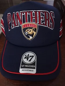 Men's '47 Red Florida Panthers Trawler Clean Up Trucker Adjustable Snapback Hat - Picture 1 of 4