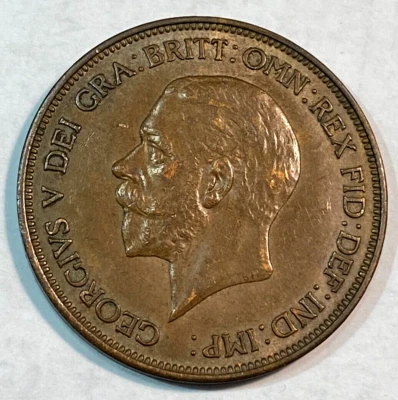 1936 Great Britain Penny Nice Original AU KM-838 CHRC (formerly CHN) - Image 1 of 2