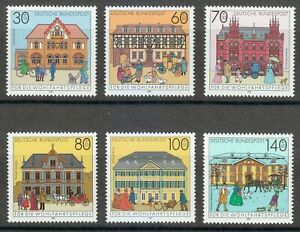 Germany 1991 MNH Mi 1563-1568 Sc B714-B719 Old Post Offices buildings **