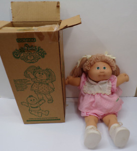 Vintage 1985 Cabbage Patch Kid Light Hair Girl Green Eyes Appalachian Coleco Box