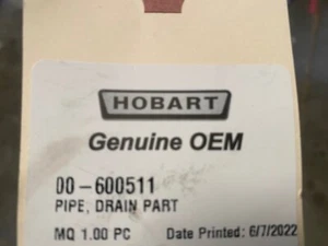 Genuine Hobart Pipe Drain 00-600511 (NEW) - Picture 1 of 2