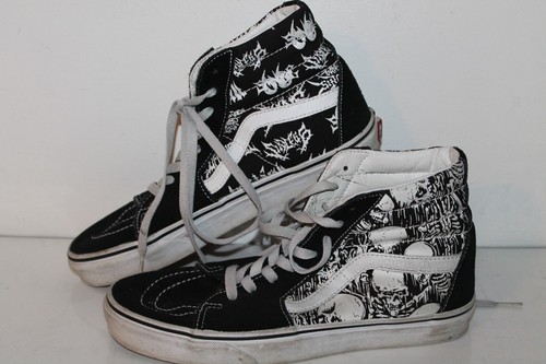 Vans Hi Skulls Sneakers Casual 500714 NeroBianco Tela Uomo US Taglia 8