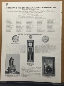 Pagina di inserimento catalogo vintage IBM International Business Machine orologio allarme 1940 - Foto 1 di 2