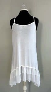 Grace & Lace Women's Ivory Cami Top Ruffle Asymmetrical Hem Size XL NWT - Picture 1 of 8