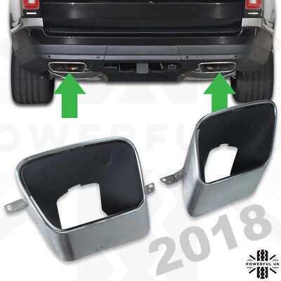 2018 style exhaust tip for Range Rover L405 Vogue tailpipe rear bumper facelift - Image 1 of 4
