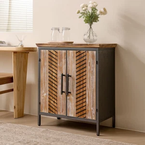 Living Room Sideboard Storage Cabinet Vintage 2 Doors Cupboard Home Furniture - Picture 1 of 12