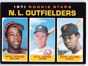 1971 Topps NL Rookie Outfielders - Wayne Redmond/Keith Lampard/Bernie Williams
