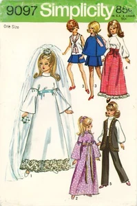 SIMPLICITY VINTAGE ORIGINAL SEWING PATTERN 9097 11½” BARBIE FASHION DOLL CLOTHES - Picture 1 of 8
