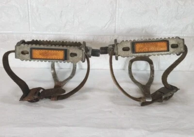 Christophe Bike Pedals With Toe Clips Alloy 9/16 Threads Rat Trap Lapize Straps - Image 1 of 4