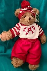 NWT BEARINGTON Collection Plush Christmas Teddy Bear CONNER CANDYCANE 173128 - Picture 1 of 14