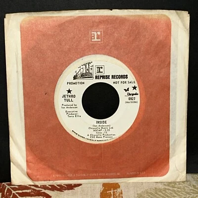 NM • JETHRO TULL - INSIDE / A TIME FOR EVERYTHING, REPRISE, PROMO, 45 RPM, 1970 - Image 1 of 3