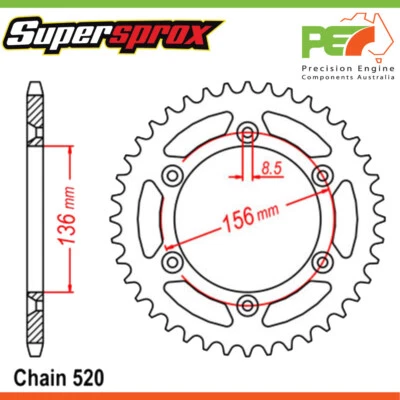 Nuevo * Supersprox * Piñón trasero para adaptarse a HUSQVARNA CR125 125cc Foto 1 de 4