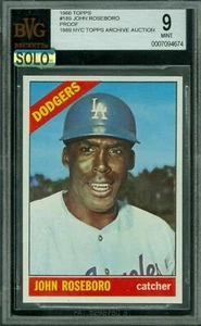 1966 TOPPS LOA # 189 JOHN ROSEBORRO PROOF BGS 9 MAC SOLO FINEST GRADE $500 CARD* - Picture 1 of 7
