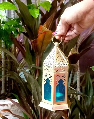 Estilo marroquí, linterna candelabro colgante de vidrio Tealight para hogar y jardín Foto 1 de 4