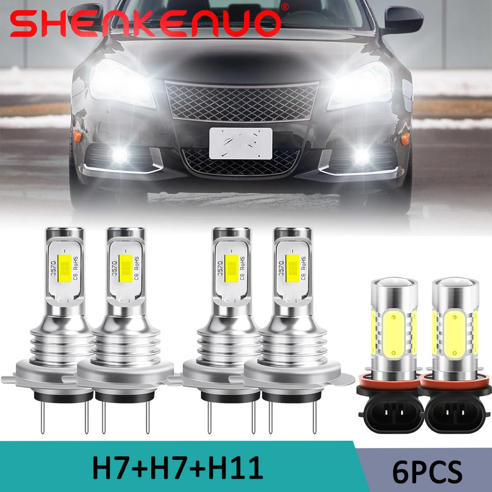 Kit de lâmpada de neblina 6000K brilhante para Suzuki Kizashi 2010-2013 farol de LED Hi-Lo+ - Imagem 1 de 4