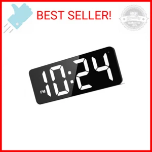LED Digital Wall Clock with Large Display, Big Digits, Auto-Dimming, 12/24Hr For - Picture 1 of 2