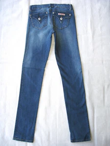 Hudson Little Girls Super Skinny Jeans Sz 12  High-Waist+Blue Distressed+Stretch - Picture 1 of 9