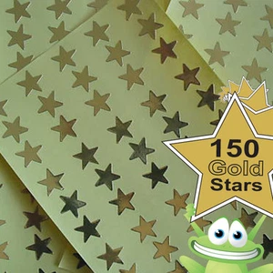 GOLD METALLIC REWARD STAR STICKERS - 150 Stickers TEACHER / PARENT REWARDS - Picture 1 of 1