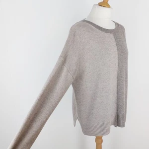 White Company White Label Size Large Brown 47% Wool 5% Cashmere Oversized Jumper - Picture 1 of 11