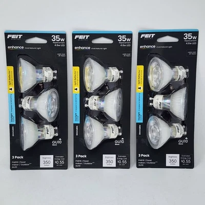 Feit Electric Daylight GU10 Bi-Pin Base LED PAR16 Flood Light Bulb (9 Bulbs) - Image 1 of 4