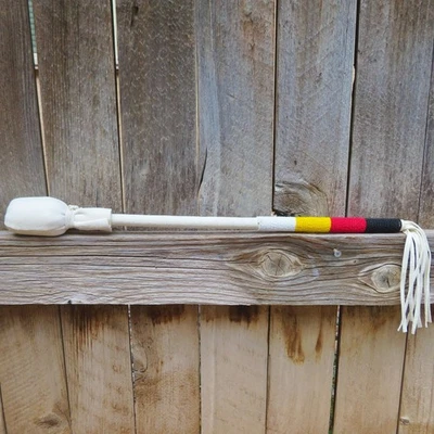 Cheyenne-Native American-Handmade Beaded Leather Drum Beater-Four Direction - Image 1 of 3