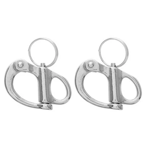 2 Pcs Self-locking Shackle Jaw Swivel Snap for Sailboat Quick Release Carabiner - Picture 1 of 12