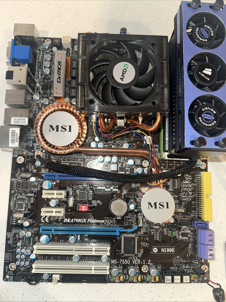 MSI MS-7550 DKA790GX Platinum Motherboard AMD PHENOM 9950 8GB - WORKING BUNDLE - Image 1 of 4