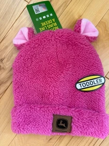 JOHN DEERE Rosa Polar Sombrero Gorro TALLA NIÑO PEQUEÑO Con Orejas NUEVO CON ETIQUETAS - Imagen 1 de 2