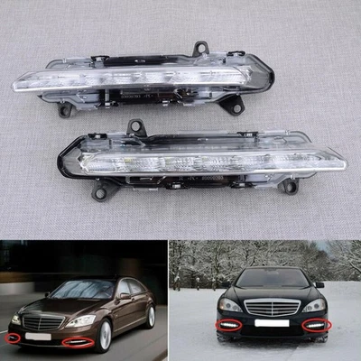 1 par de luces antiniebla LED DRL delanteras aptas para Mercedes Benz S W221 S350 S400 S450 S500 Foto 1 de 4
