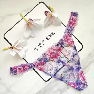 Calcinha Victoria's Secret Dream Angels bordada floral fio dental - Imagem 1 de 4