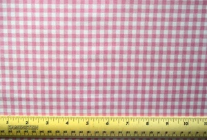 24" x 44" cotton fabric Pink and White Gingham quilting sewing crafts - Picture 1 of 2