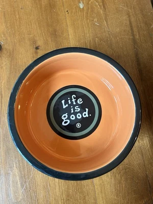Life Is Good Large Ceramic Food Bowl with Campfire S’mores Dog Design - Image 1 of 4