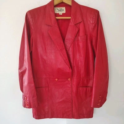 Gabardina vintage de cuero rojo Vakko para mujer talla 3/4 años 70 Dakota Johnson  Foto 1 de 4