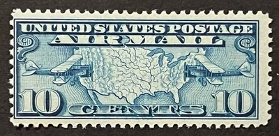 Travelstamps:1926-30 US Stamps Scott # C7 mint, OG NH Map of US and Airplanes - Image 1 of 4