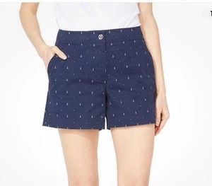 Pantaloncini Nautica taglia 10 cotone navy elasticizzato twill logo bottoni chiusura davanti nuovi con etichetta - Foto 1 di 5