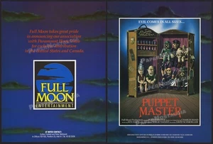 PUPPET MASTER - Original 1988 early Trade AD / poster_ Full Moon/Paramount promo - Picture 1 of 3