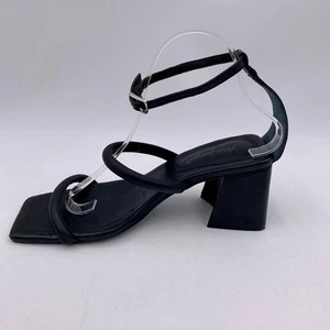 Sandalias Free People de cuero negro con puntera cuadrada y tacón bloque con correa al tobillo 9-9,5 EU 40 - Imagen 1 de 13