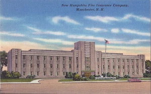 Postcard NH Manchester New Hampshire Fire Insurance Co Nr MINT 1940s Linen - Picture 1 of 1