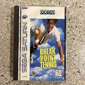 Break Point Tennis, Near Mint/Complete in Case w/ Registration, Sega Saturn